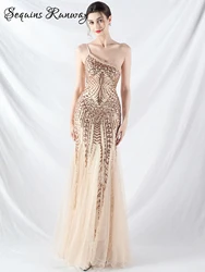 Sexy white backless sequin maxi summer dress women elegant luxury mesh wedding party long dresses prom evening dresses vestidos