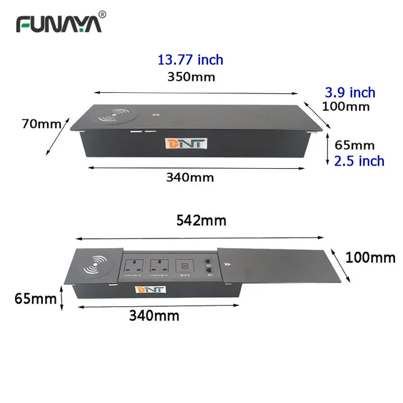 Table Sockets AC 110V 220V 2500W 10A Universal US/EU/UK/AU USB Power Smart Built In Table Electric Pop Socket with Slider Cover