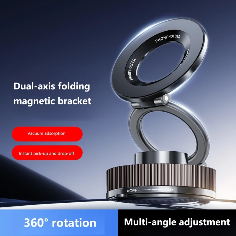 

Складной магнитный держатель для телефона в автомобиль 360° ° Вращающаяся подставка-держатель на мощной магнитной присоске для настольного использования, универсальная, для устройств 4.0-7.0 дюймов