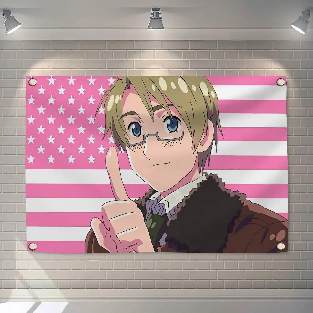 Anime A-Alfred F. Jones Amerikanische 150x200cm 60x90cm Flaggen-Dekoration für Outdoor-Picknick, Party, Zuhause, Camping, Kunst-Hängebanner – Detail 9