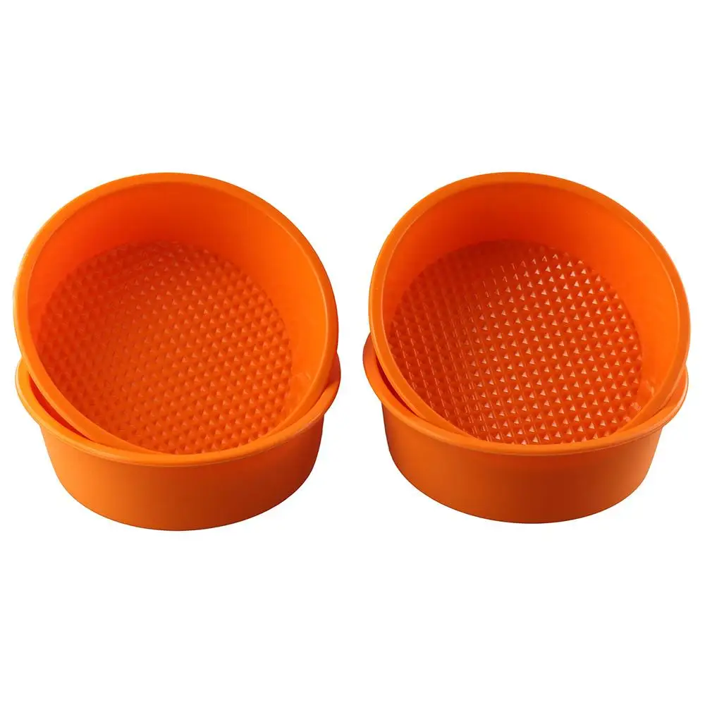 1/4pcs Dishwasher Safety Silicone Cake Molds Orange 5 Inch Baking Decoration Mold Round Cake Pan Restaurant