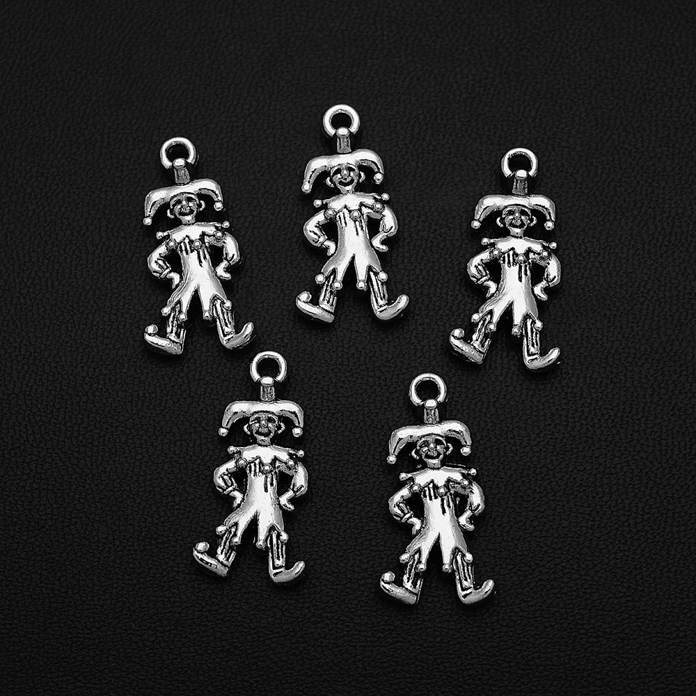 10pcs/lot--12x24mm Vintage Clown Acrobatics Show Charms Circus Joy Pendants For Diy Jewelry Making Findings Supplies Accessories