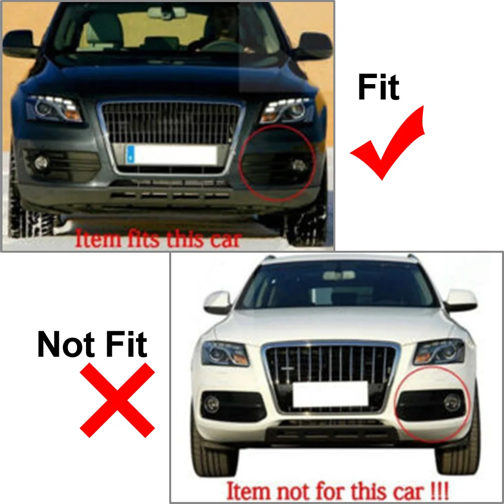 Car Front Bumper Grill Fog Light Lamp Covers Decoration Trim 8R0807681A 8R0807682A For Audi Q5 2009 2020 2011