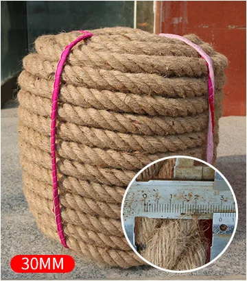 30mm/35mm coarse natural hemp rope tied rope outdoor rope staircase decorated fence rope diy manual