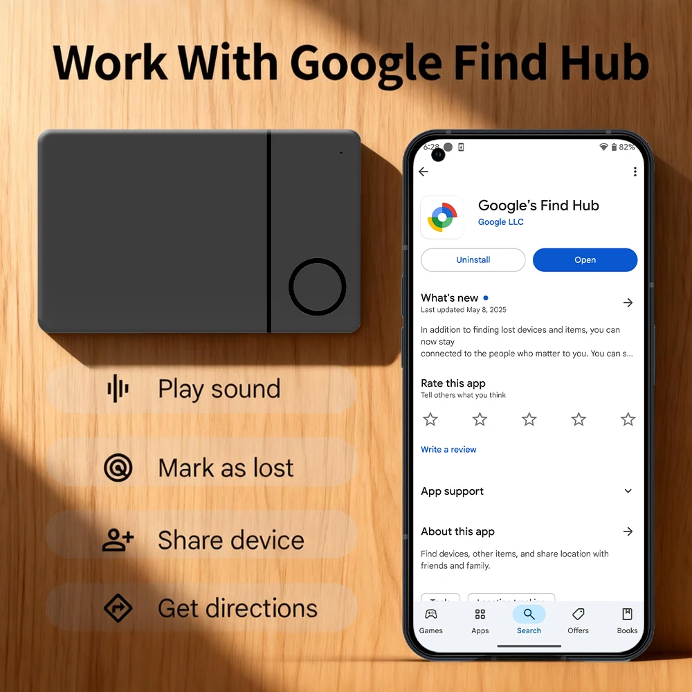 يعمل جهاز تعقب موقع البطاقة القابلة لإعادة الشحن مع محدد موقع الملاحة لتطبيق Google Find Hub لجهاز Pixel OPPO Samsung Xiaomi GMS Finder #5