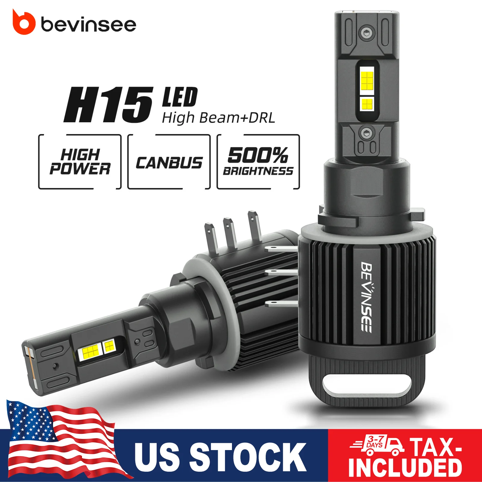 

BEVINSEE 11000LM H15 Светодиодные лампы CANBUS для VW Golf 6 MK3 для BMW Mercedes Audi H15 Светодиодные фары дальнего и ближнего света DRL
