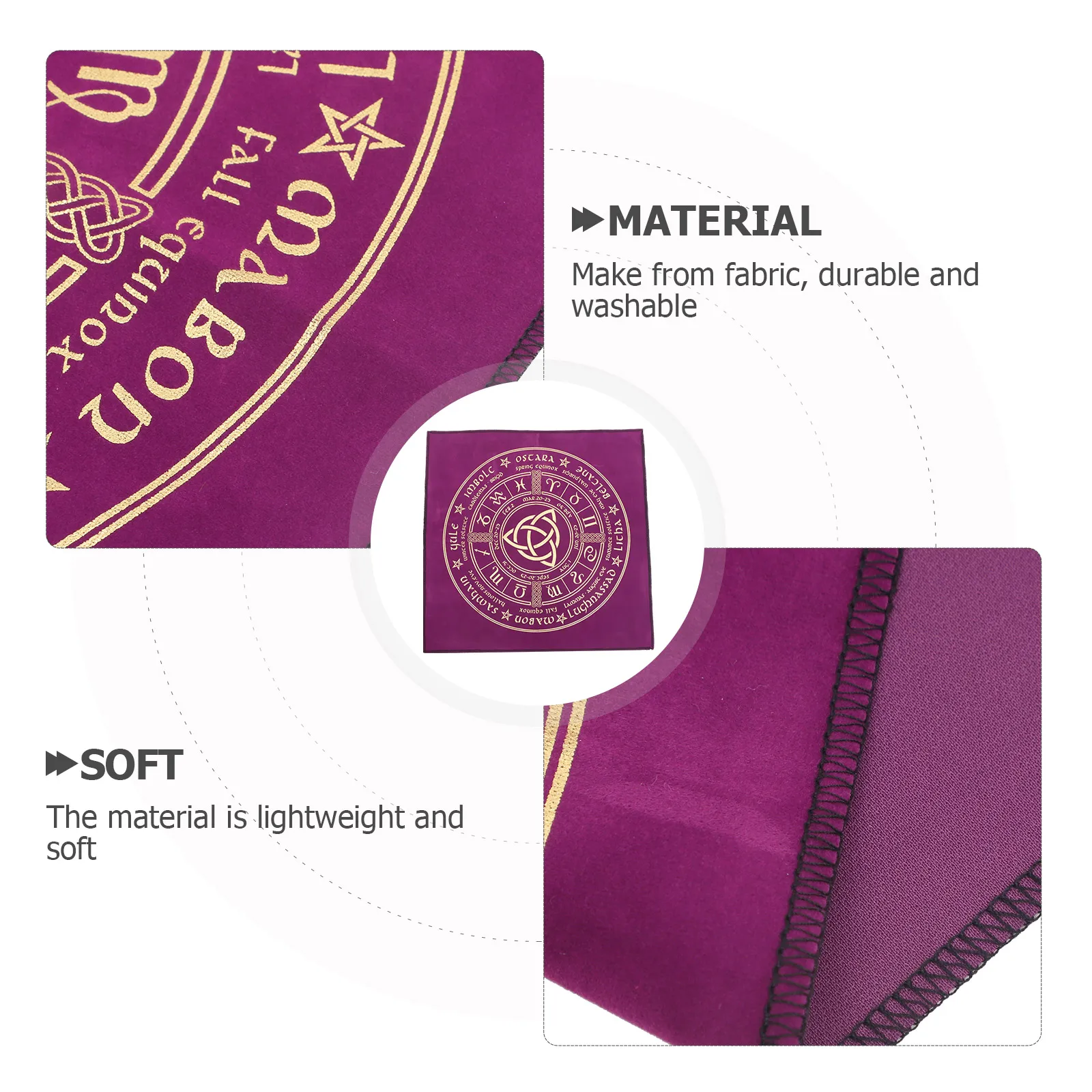 مفرش طاولة التارو قماش قوي وناعم وخفيف الوزن لحماية البطاقات سهل الحمل متعدد الوظائف للاستخدام الساحر عرافة المذبح #4