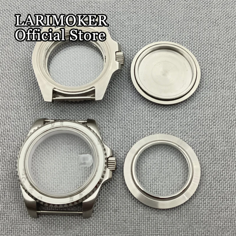 LARIMOKER 40mm cassa dell'orologio in acciaio inossidabile vetro zaffiro Fit NH34-36 muslimate DG2813 3804 Miyota 8205 8215 movimento