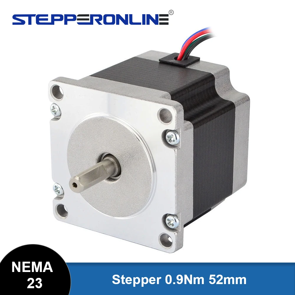 

STEPPERONLINE Nema 23 Stepper Motor 0.9Nm 57x52mm 2A D=10mm Stepping Motor CNC Router Engraving Milling Machine