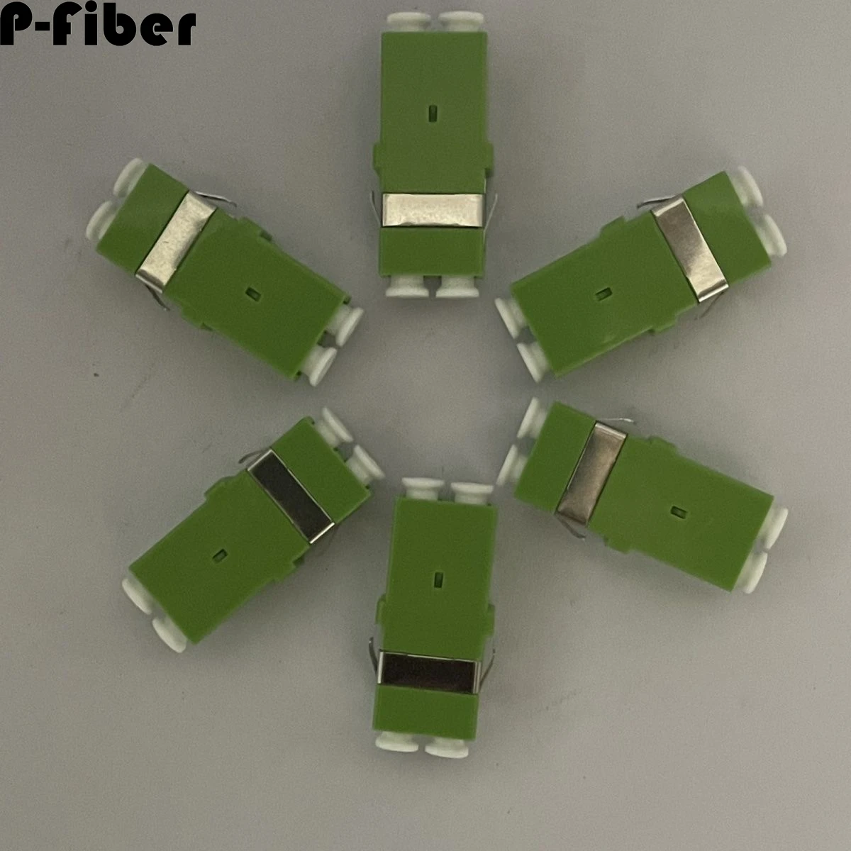 fiber adapter LC/APC duplex flangeless green singlemode 50pcs optical fiber connector LC/UPC SM dual fiber ftth coupler P-FIBER