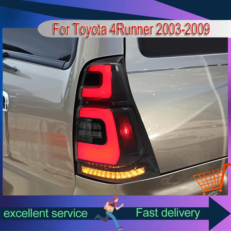 2PCS Lamps For Toyota 4Runner 2003-2009 Tail Light DRL Brake Lamp Turn Signal Modified LED Taillight Plug And Play Car Accessory