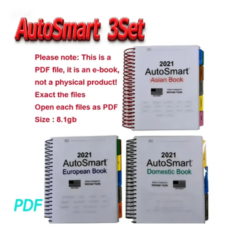 NEW 2021 AutoSmart 3 E Book Set - Asian, European & Domestic Book Set - By Michael Hyde LockSmith