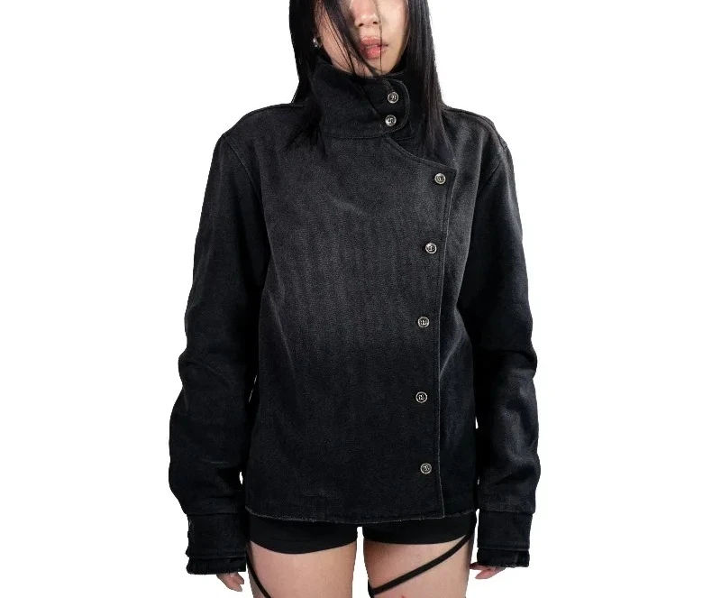 2026 New Y2K Jacket - Vintage Washed Watercolor Gradient Irregular Buttons - Suitable for Both Men and Women Jackets