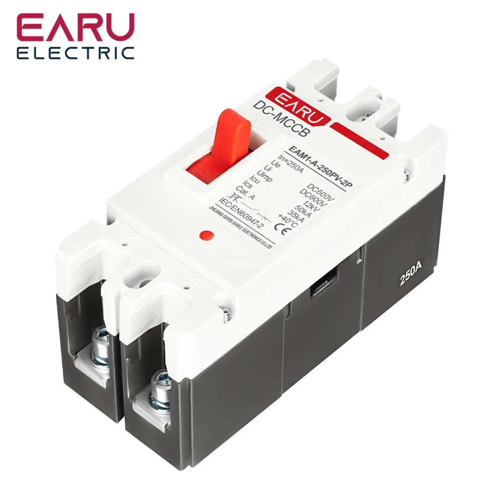 EARU 2P 250A DC MCCB Solar-PV-Photovoltaik-Batterie-Schutzschalter, Leistungsschalter, Überlast- und Kurzschlussschutz – Detail 8