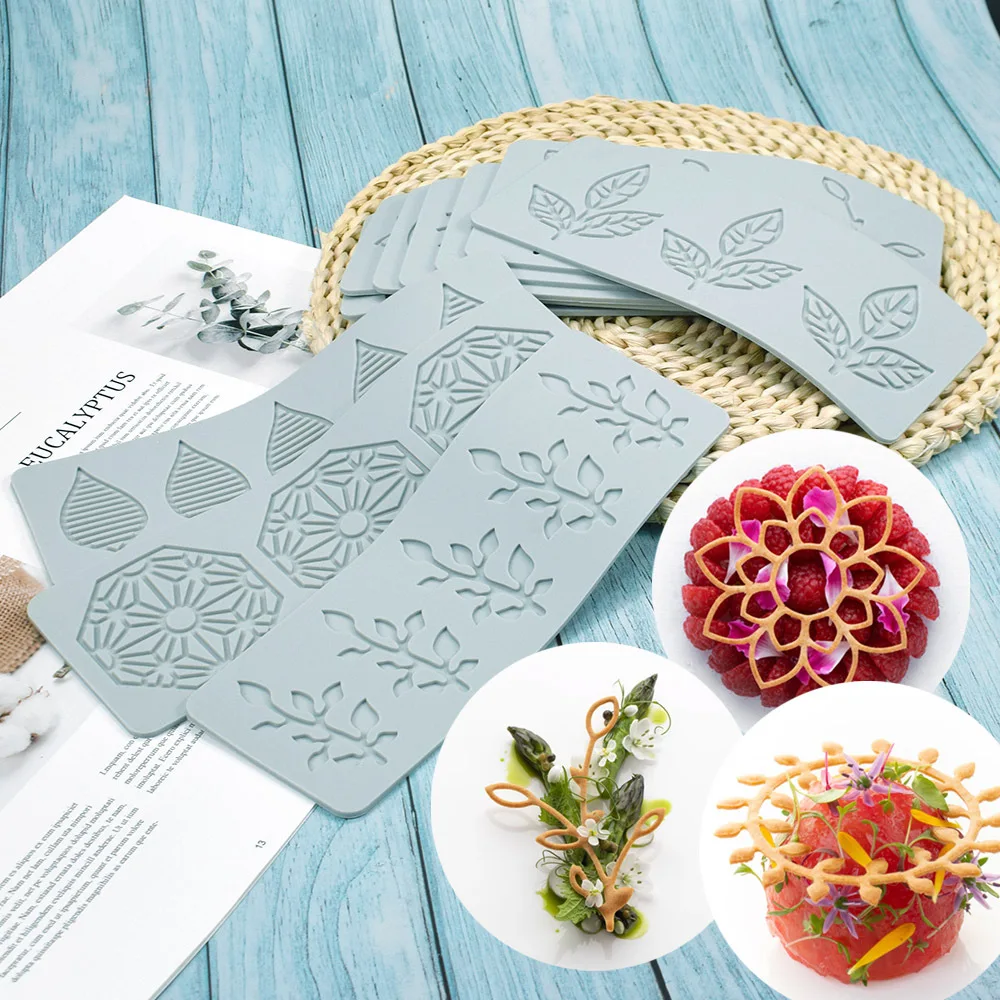 New Leaf Fondant Lace Mat Ring Geometric Baking Printing Mat Chocolate Frosting Cake Decoration Mold