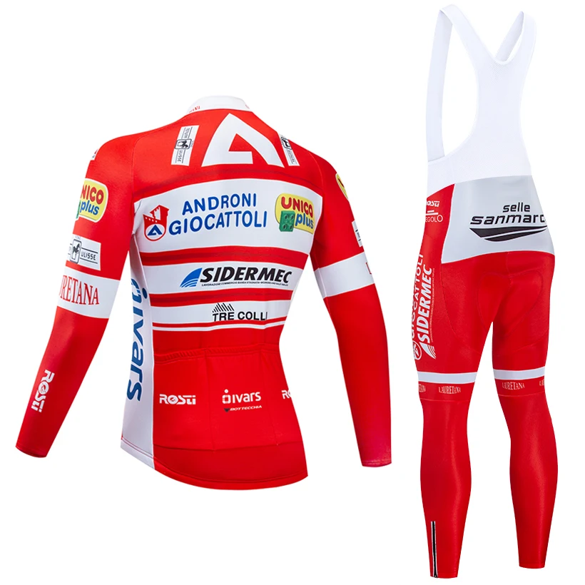 Winter TEAM ANDRONI Thermal Fleece Cycling JERSEY Bike Pants Set Mens Ropa Ciclismo 20D Bicycling Maillot Culotte Wear 