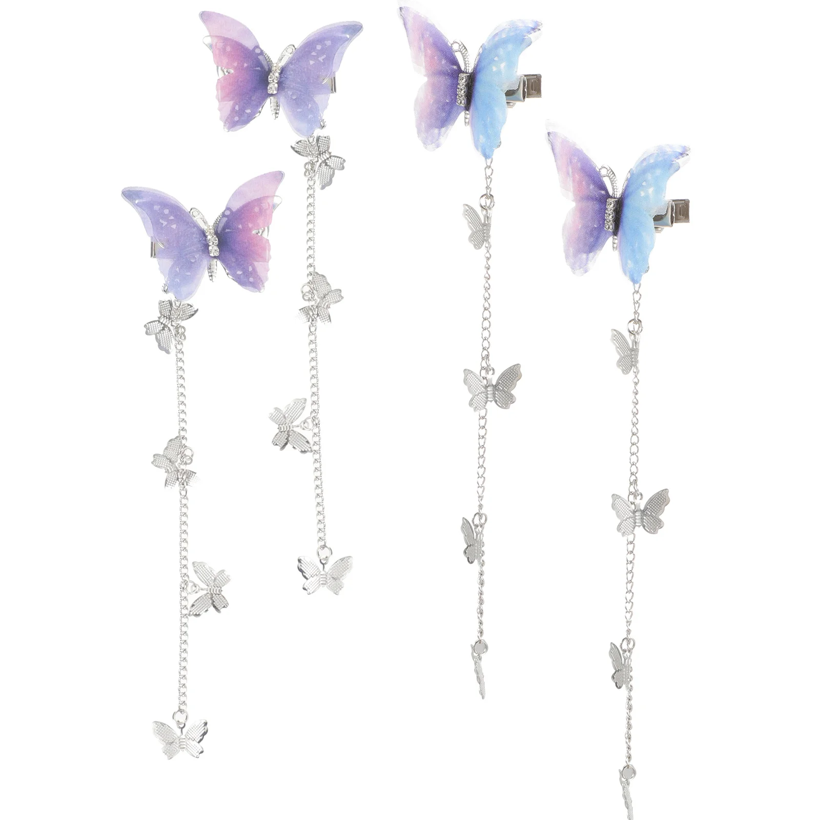 

4Pcs Long Tassel Butterfly Hairpins Durable Metal Clips for Women Wedding Hairstyles Hair Clips Hair Accessories for