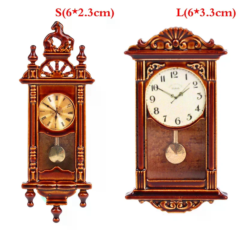 1:12 دمية مصغرة ساعة حائط Miniaturas اكسسوارات الديكور المنزلي لعبة