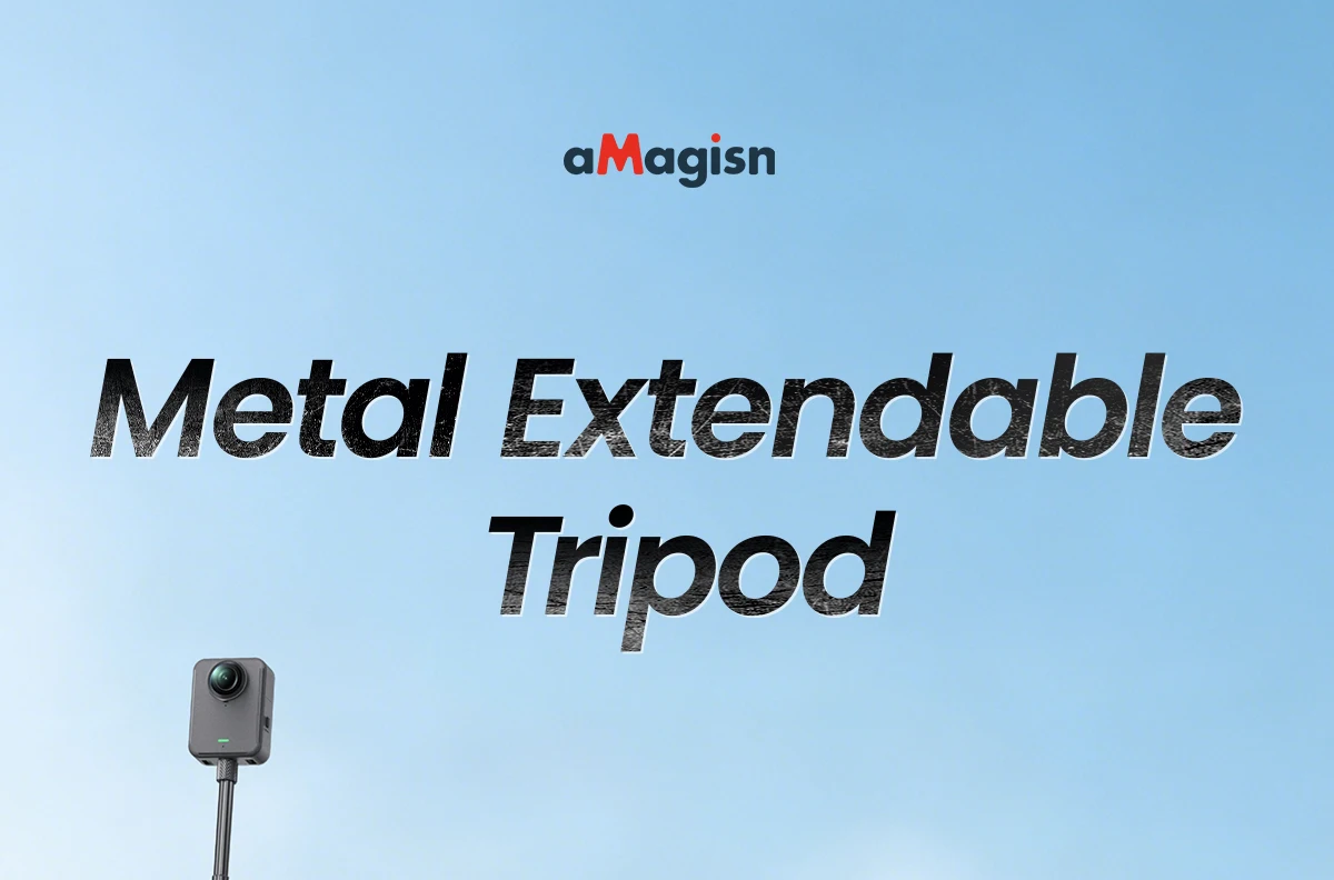 aMagisn Metall-Mini-Stativ für GoPro DJI Insta360 Action-Kameras, 2-stufig verstellbarer Winkel & einziehbare Beine – Detail 1