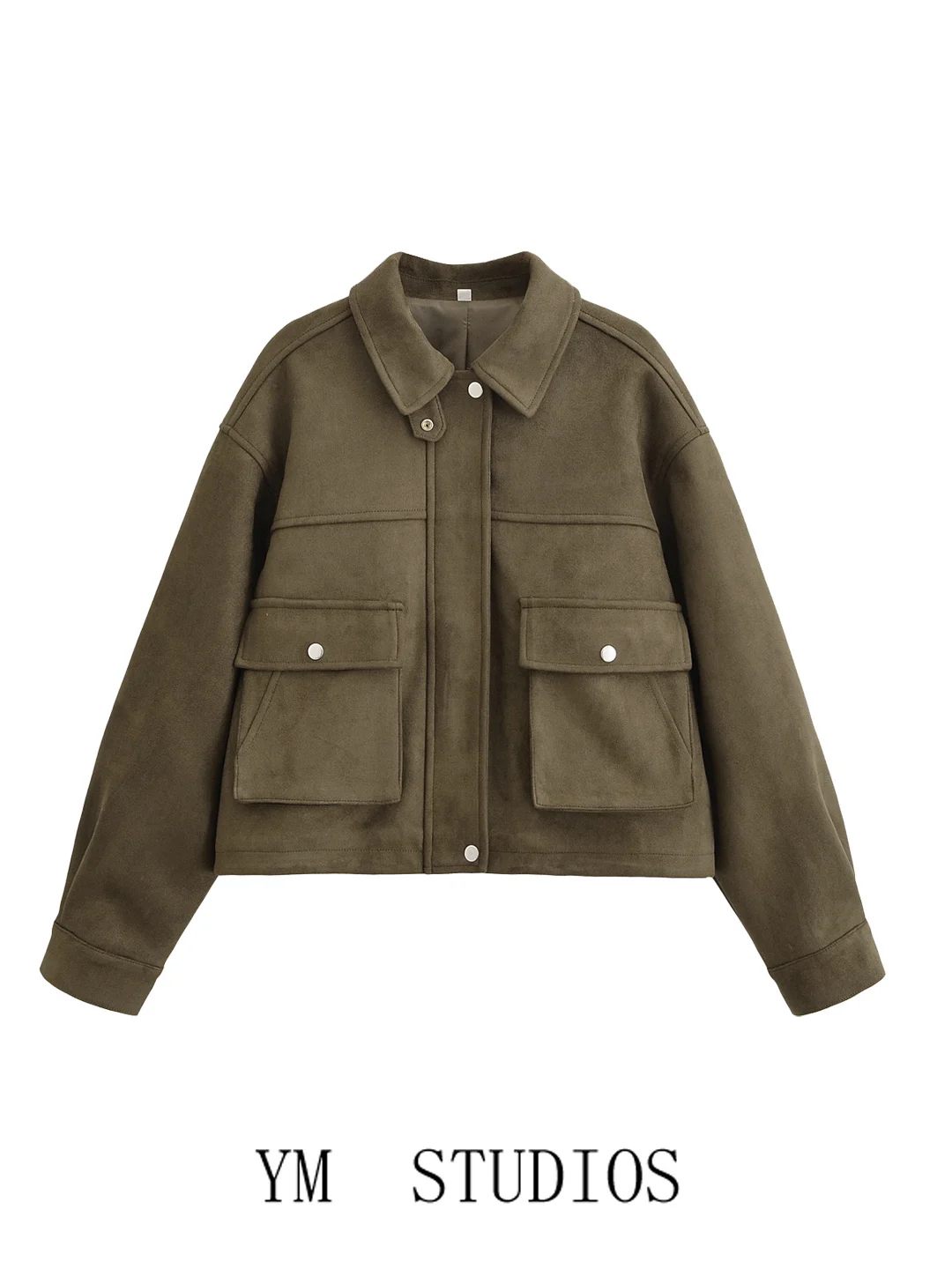 

Женская повседневная куртка с пушистой поверхностью и карманами, осенняя верхняя одежда из стеганой ткани, женское пальто на молнии