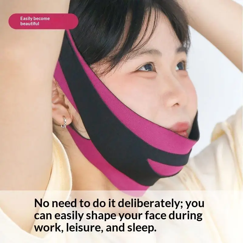 Washable Reusable V Line Face Slimming Bandage 1Pcs Elastic Chin Cheek Lift Up Belt for Long Term Home Beauty Use