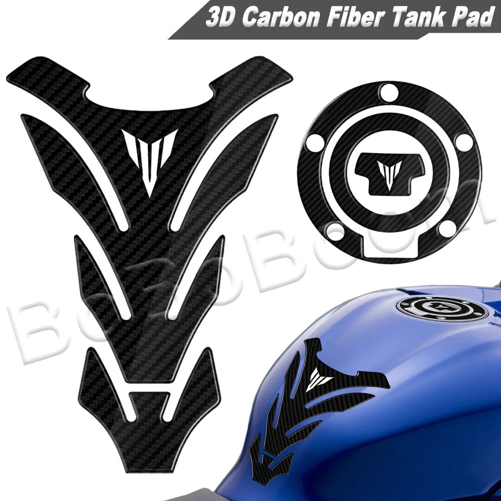 

For MT03 YZFR6 MT07 MT09 R1 R6 FJ-09 3D Carbon Fiber Motorcycle Fuel Tank Pad Sticker Cover Protector Decal Accessories