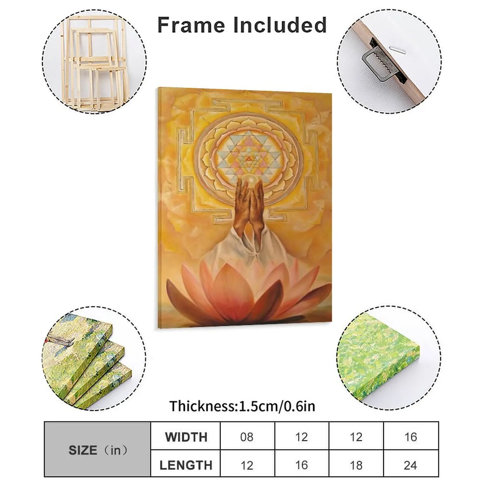Shri Yantra- Maha Lakshmi Ashtakam- Abundance Canvas Paintings Club Home Kitchen Vintage Shri Yantra Metal Posters