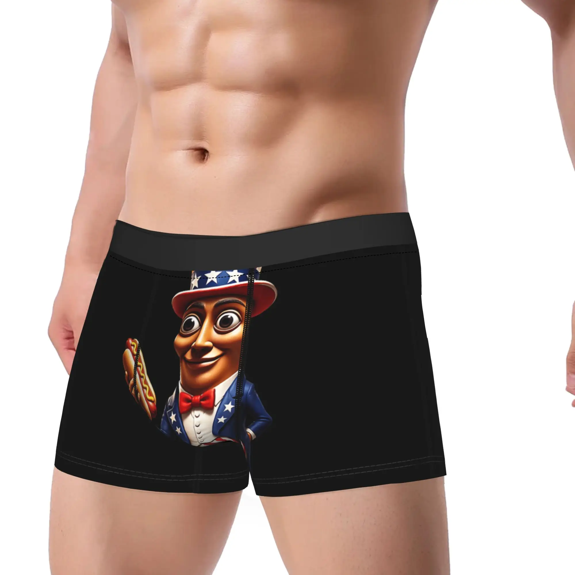 Independence Day Tung Sahur Hot Dog USA 250 Years Freedom Underwear Elastic Panties Shorts Briefs Male 3D Pouch Oversize Trunk