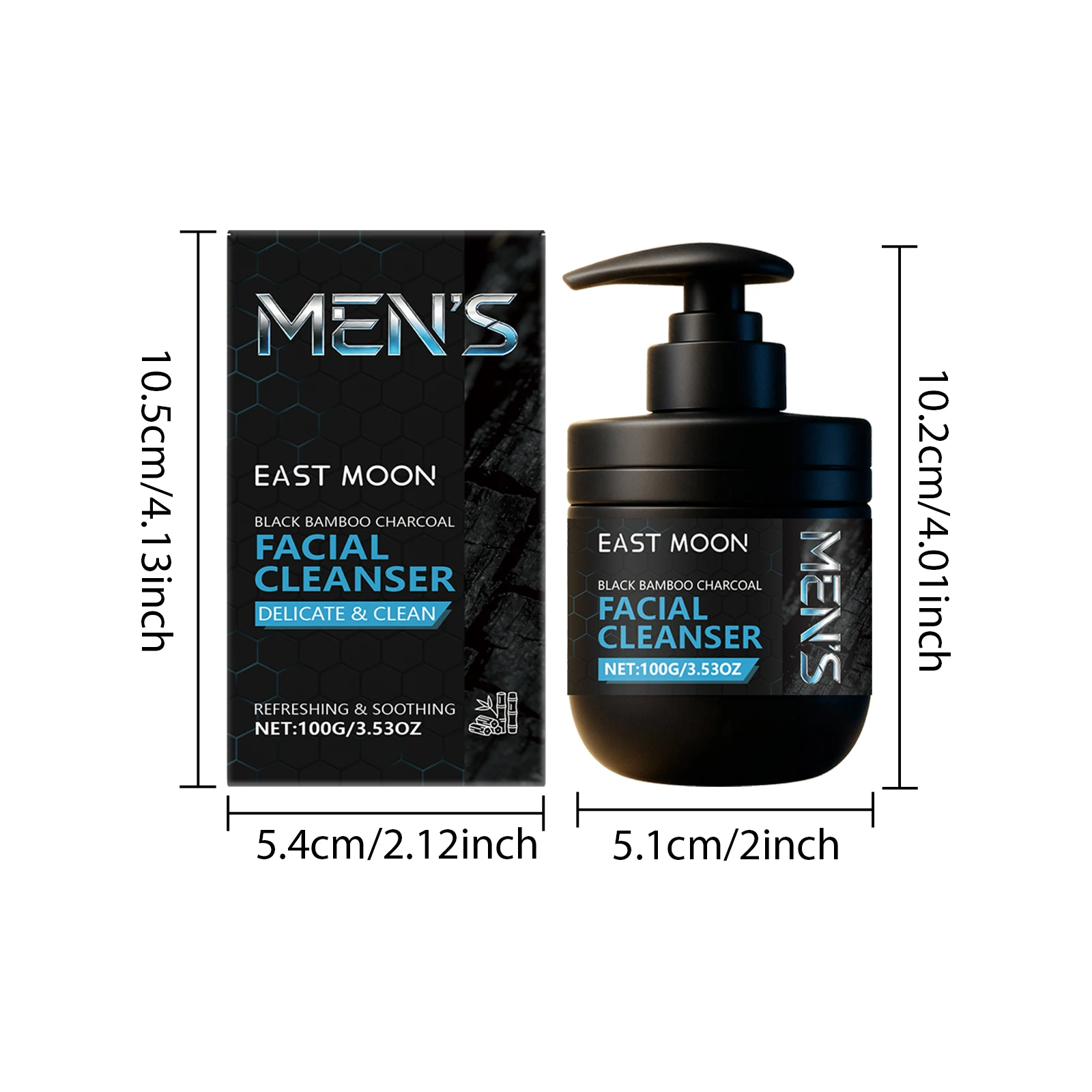 Men's Facial Cleanser Deep Cleansing Pore Oil Control with Charcoal Powder Mild Daily Cleansing Facial Refreshing Face Wash view 6