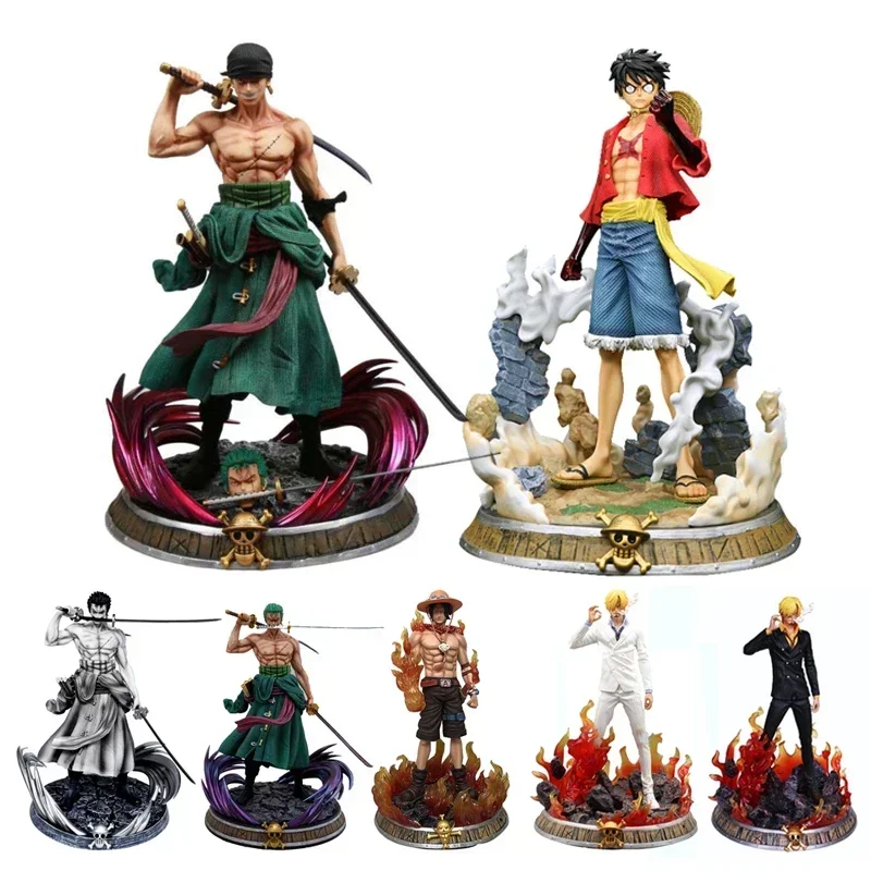 One Piece GK Roronoa Zoro Model Action Figure Anime Luffy 25-41cm PVC Collection Toy Shine Statue Ace Desktop Decoration Figma