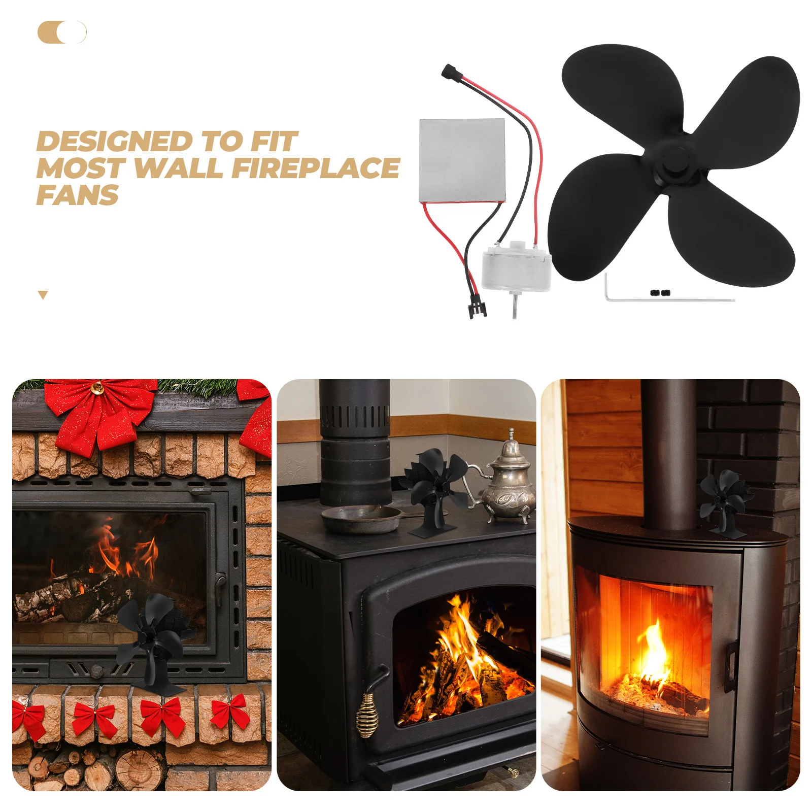 1 set 1 Set Wall Fireplace Fan Repair Kit Thermal Motor Replacement Blower Stove Fan Accessories Power Generation Sheets Heat