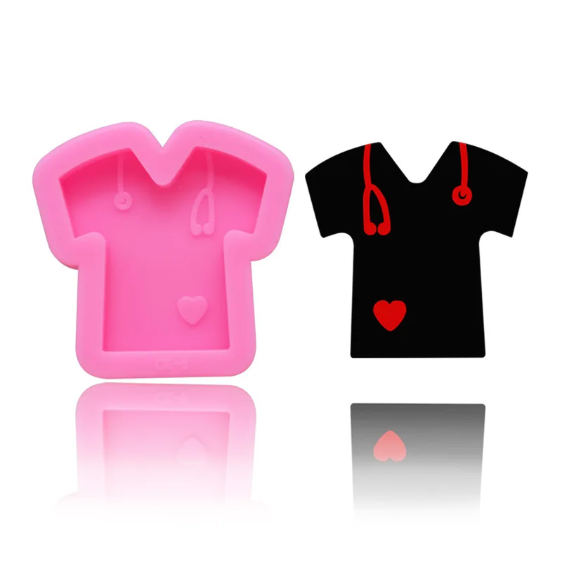 Hot Selling Pop 3D Clothes T-shirt Shape Silicone Mould DIY Fondant Kitchen Cake Decorating Mold Chocolate Molds Baking Tools