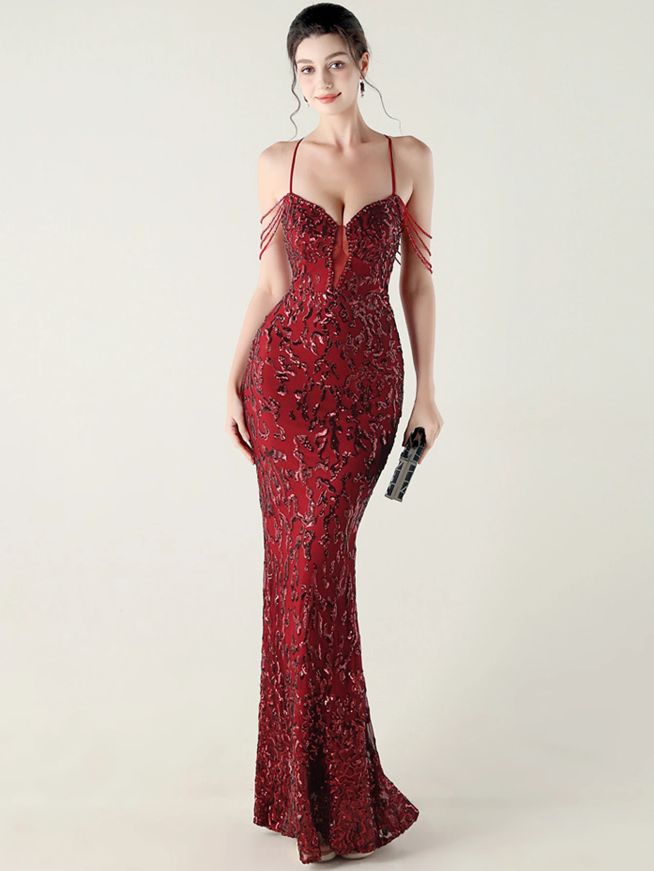 Seksowna biała sukienka letnia z odkrytymi plecami, cekinowa, elegancka sukienka długa na wesele, sukienki damskie luksusowe na studniówkę, wieczorowe, vestidos 2025