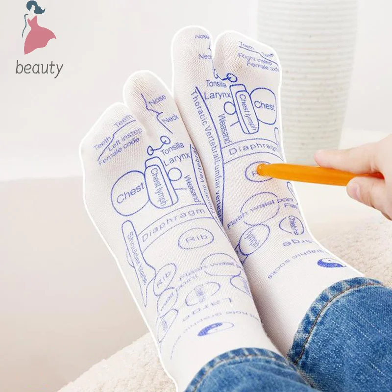 Foot Massage Socks Acupressure Reflexology Socks Yoga Foot Massage Foot Point Diagram Acupoint Socks With Massage Sticks