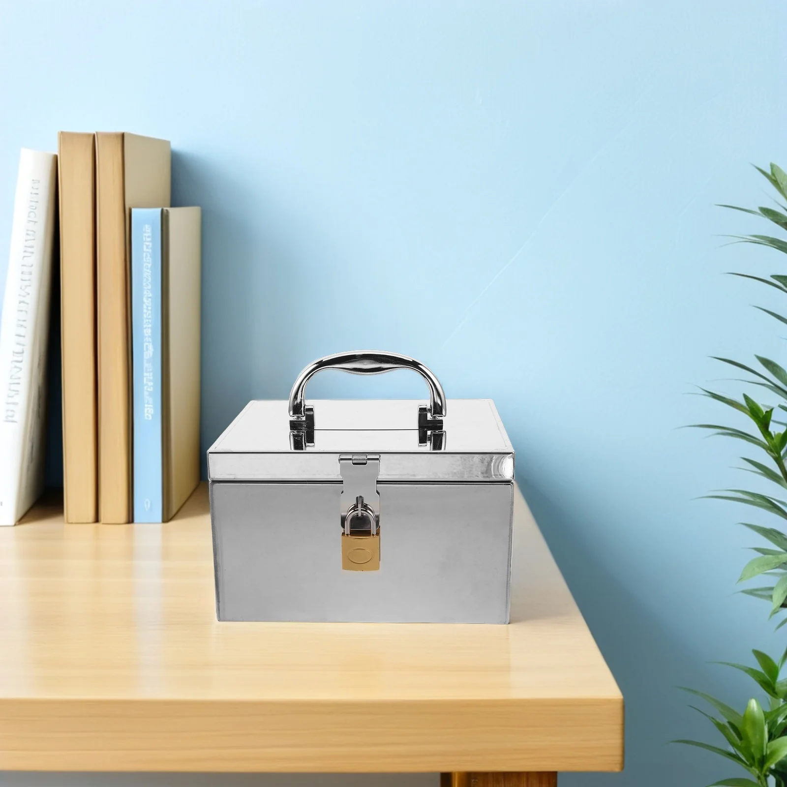 

Rectangular Stainless Steel Money Box Unbreakable Cash Savings Bank Locking Deposit Safe for Home Office Daily Budget Management