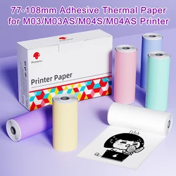 Phomemo 110mm Adhesive Thermal Paper White Thermal Transparent Sticker Paper Photo Paper for M03AS/M04AS Mini Portable Printer