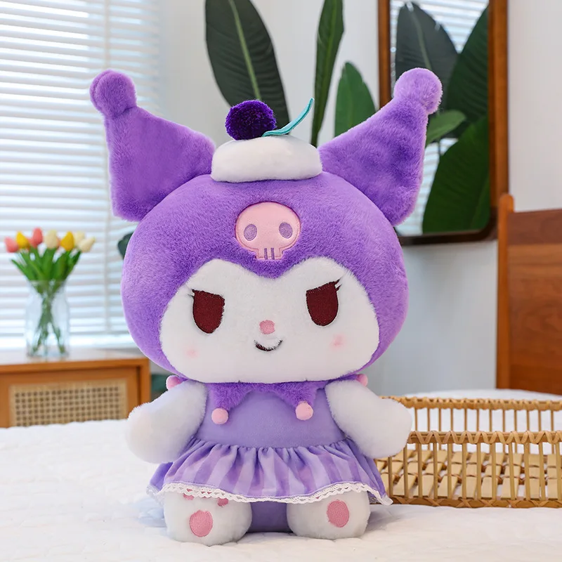 30CM Sanrio Plush Stuffed Doll Cute Strawberry Melody Kawaii Fruit Kuromi Children's Doll Soft Pillow Birthday Gift Christmas