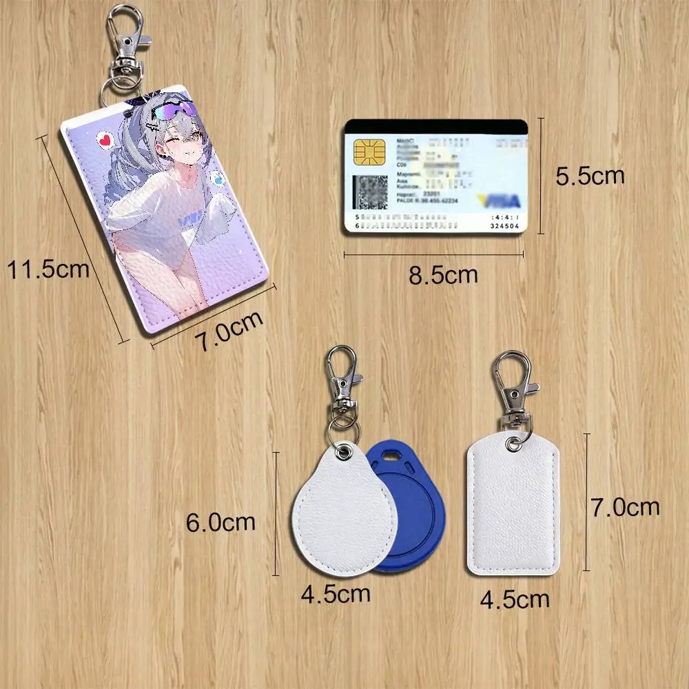 Firefly Silver Wolf  Honkai Star Rail Leather Keychain Badge Holder with Lanyard - ID/Access Card Holder, Key Ring Accessory