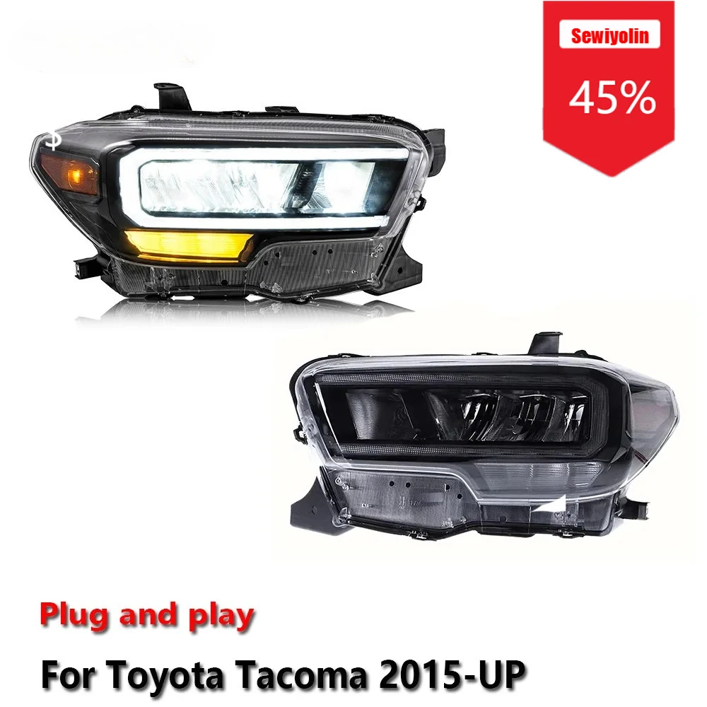 

Sewiyolin автомобильные светодиодные фары в сборе для Toyota Tacoma 2015-UP противотуманные фары DRL тормозной указатель поворота Plug and Play