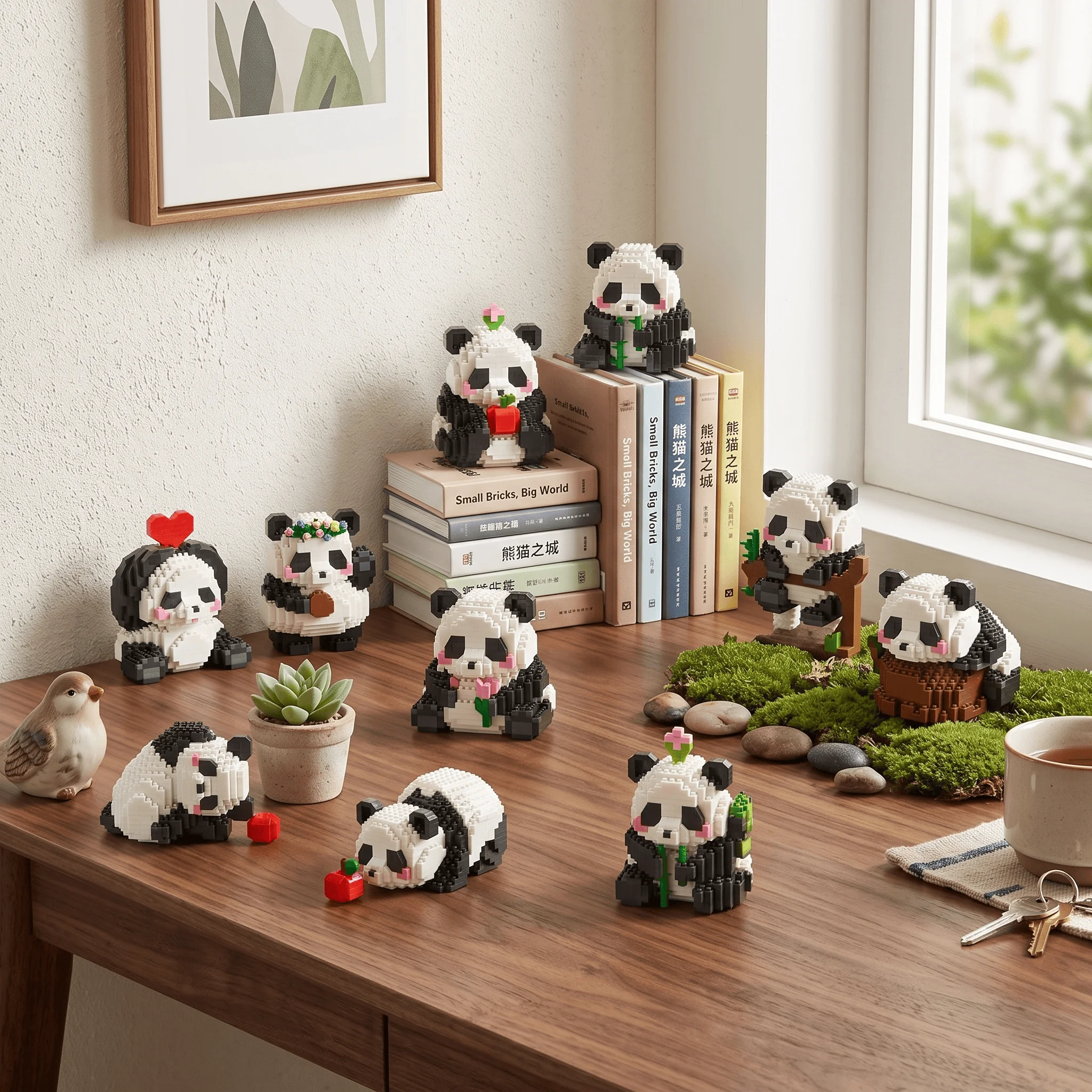 Creative DIY Assemable Animal Cute MINI Chinese Style Animal Panda Building Block Educational Boy Toys For Children Model Bricks