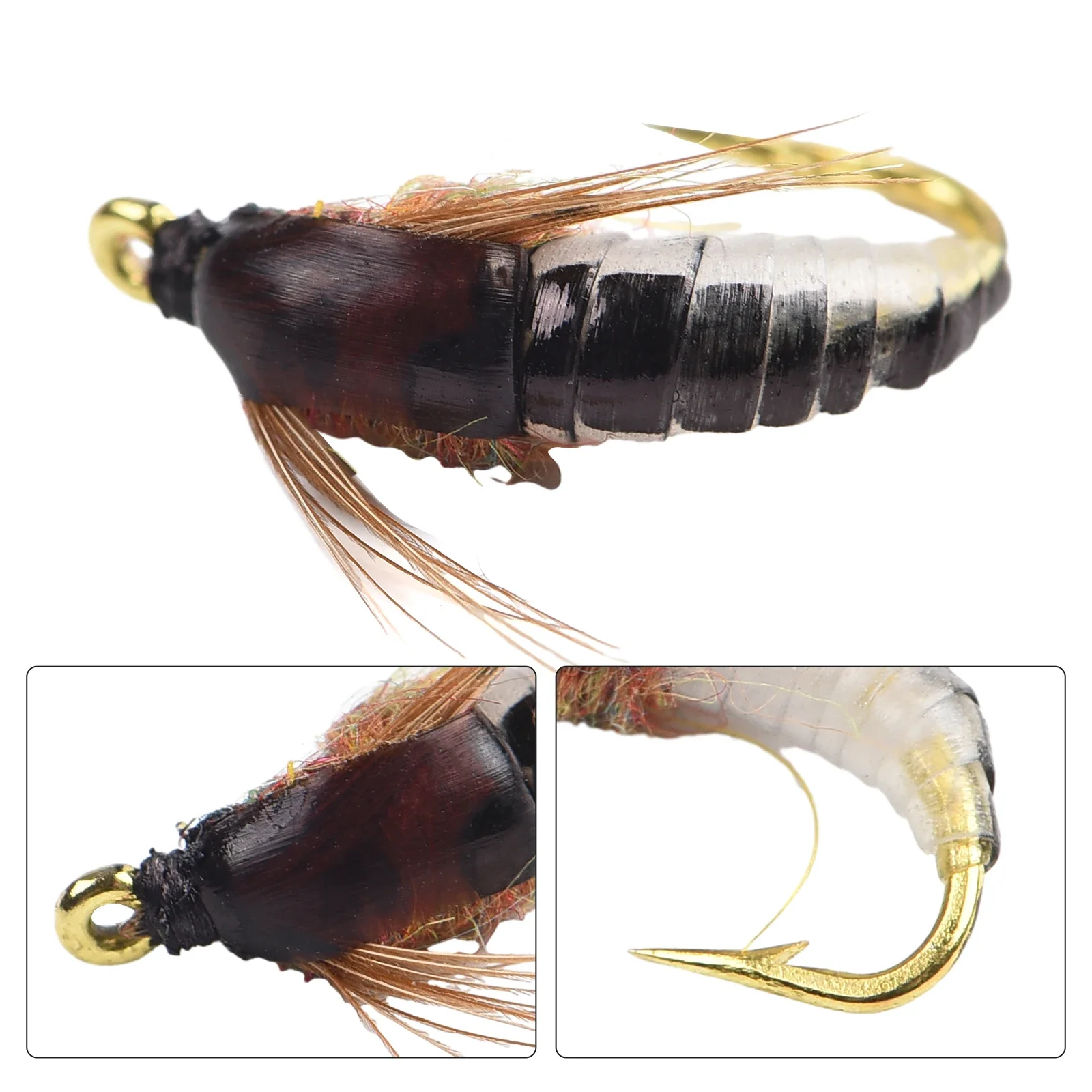 Nymph Scud Fly For Trout Fishing Artificial Insect Bait Lure Scud Worm Realistic Flying Lure Fishing Accessories