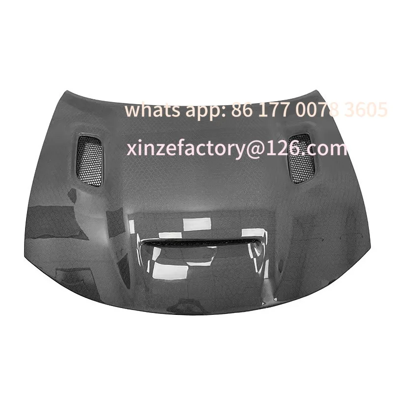 

Customizable hood with vent for 2015-21 dodge chargerHoneycomb style carbon fiber front