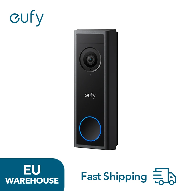 Eufy Security Video Doorbell C30, aliment par batterie, 2K FHD, vue tendue 4:3, installation facile, appel annulaire