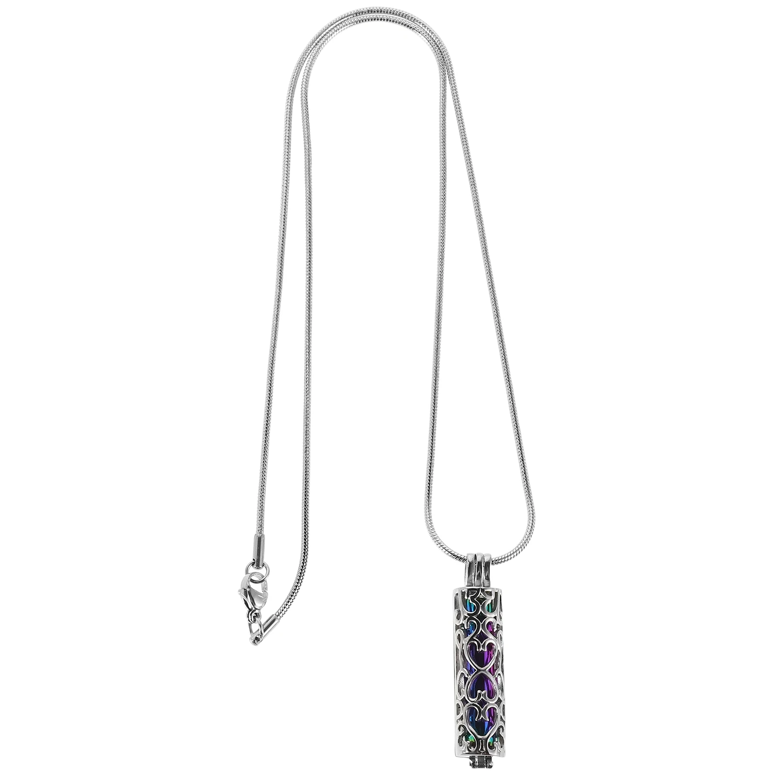 

Stainless Steel Pet Urn Necklace Pendant Hollow Cylinder Memorial Jewelry For Men Women Dog Ashes Keepsake Cremation Pendant