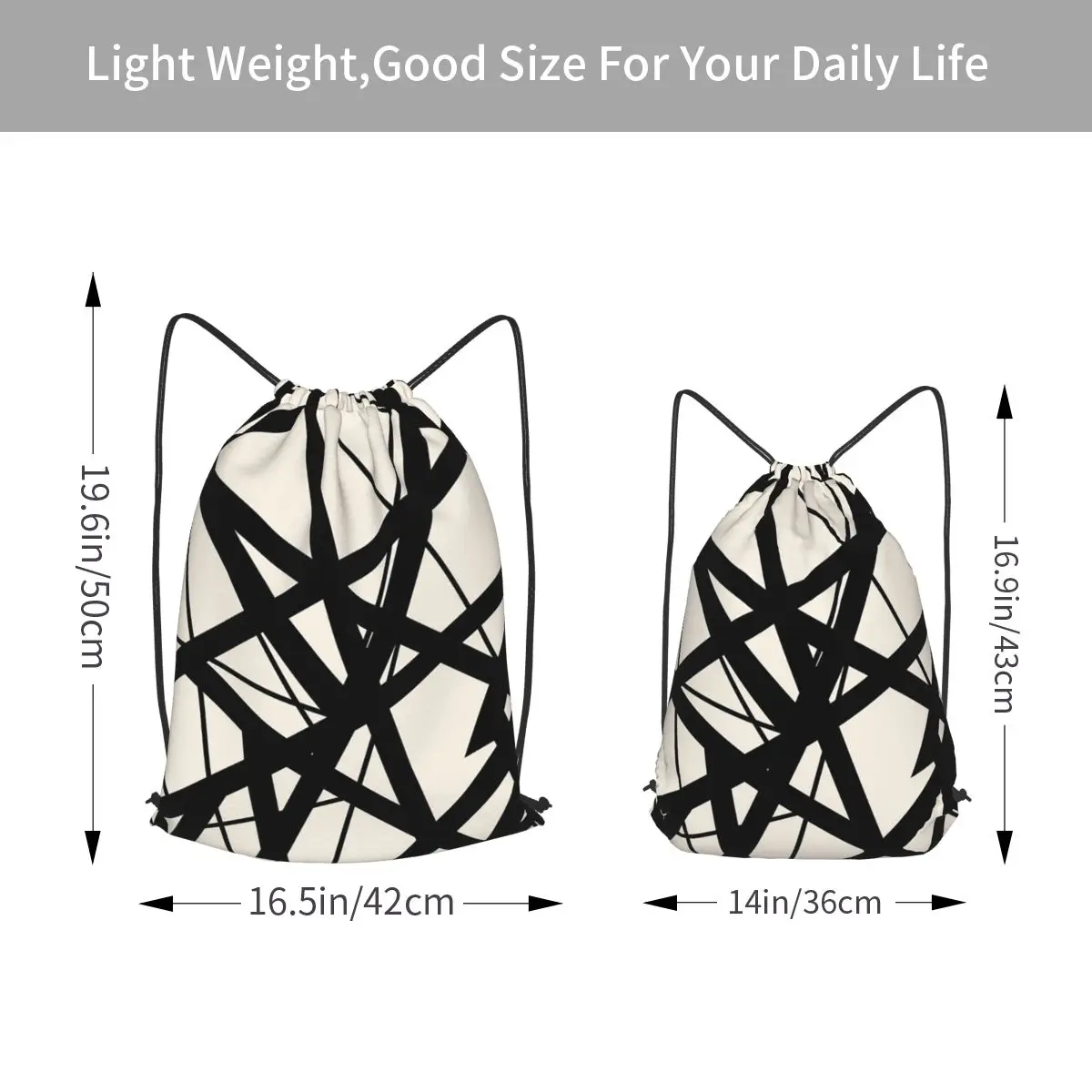 EVH Authentic Stripes Van Halen (eggshell) Backpacks Portable Drawstring Bags Shoes Bag Book Bags for Man Woman Students