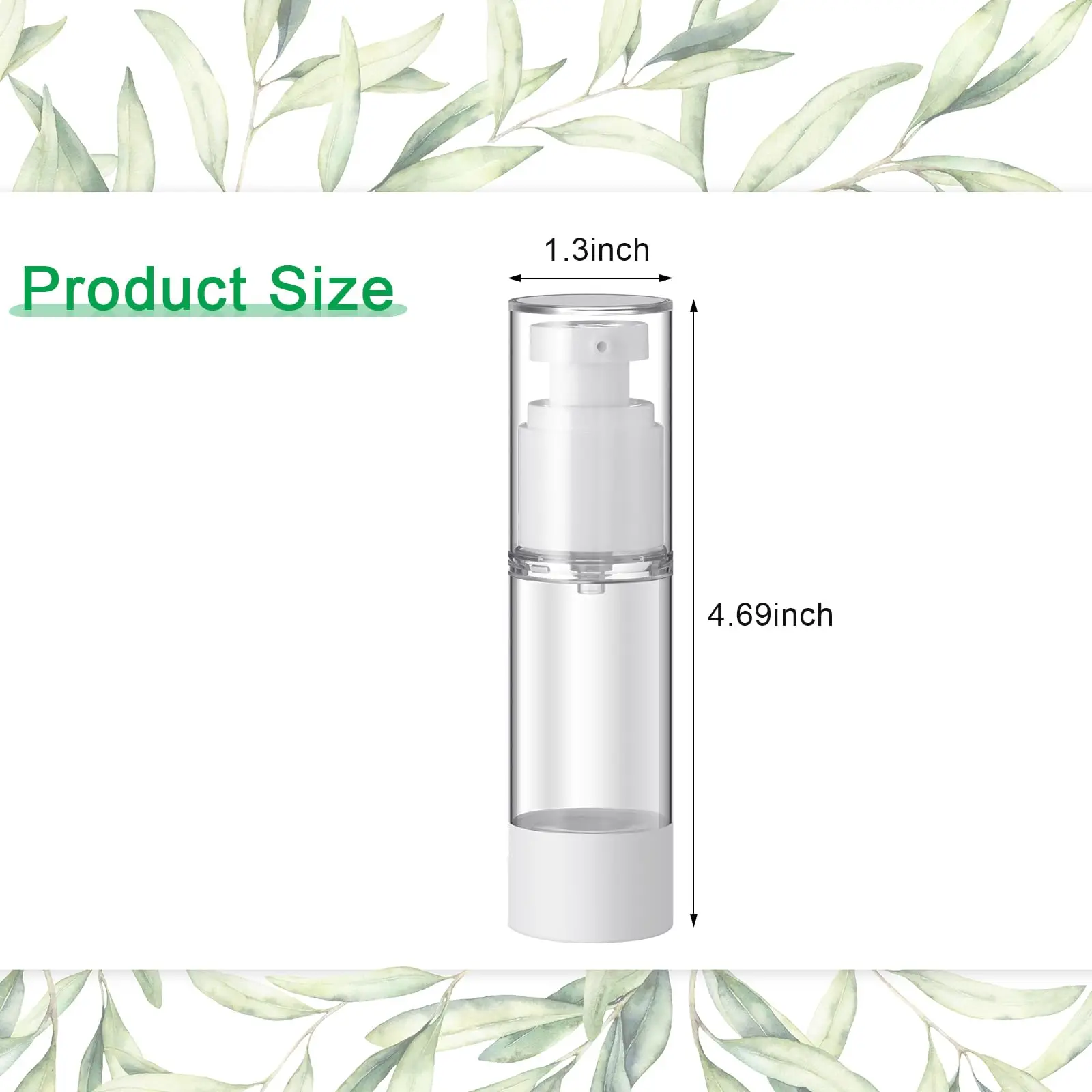 12 Pcs Clear Airless Pump Bottles Refillable Cosmetic Travel Dispenser Vacuum Plastic Travel Bottles Empty Lotion Pump Dispenser