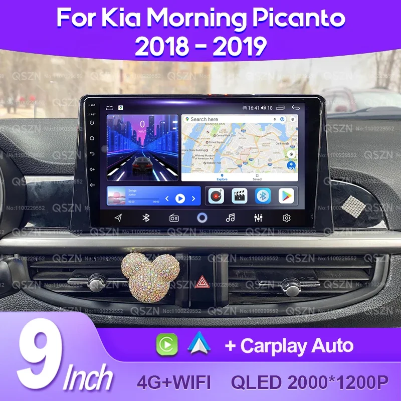 QSZN para KIA Picanto Morning 3 JA 2018 - 2019 Android 13 Radio de coche reproductor de vídeo Multimedia CarPlay Auto 4G GPS navegación estéreo