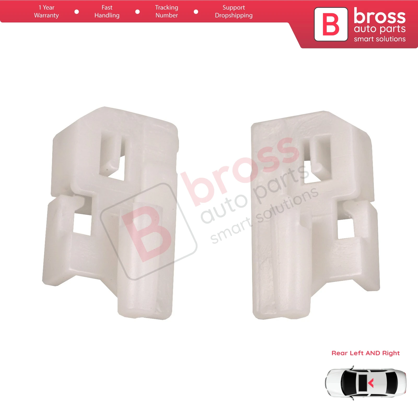 BSR582 Sunroof Panoramic Roof Rear Curtain Stopper Repair Clips Bracket Left and Right Set 50006-393 for Hyundai I30