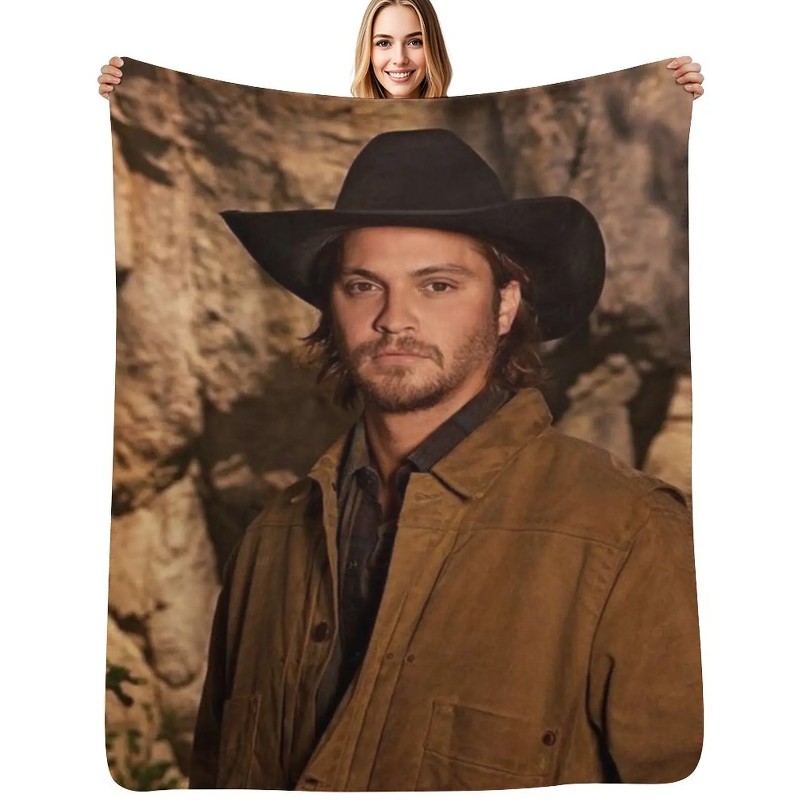 

Luke Grimes Throw Blanket Cozy Home Blanket Gift for Christmas Holiday