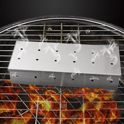 BBQ Accessories Outdoor Stainless Steel Smoker Cold Smoke BOX Barbecue Smoke Box Barbecue Grill Smoking Barbacoa for Kitchen